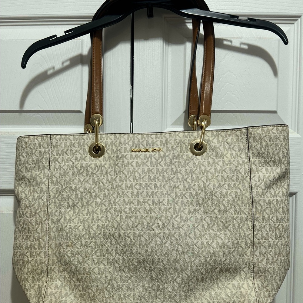 Michael Kors Cream and Tan Women's Tote Bag